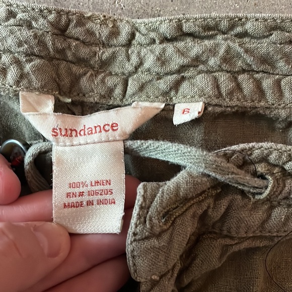 Sundance Green Linen Skinny Joggers - Picture 2 of 4